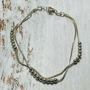 Sterling Silver Beads Bracelet (7in)